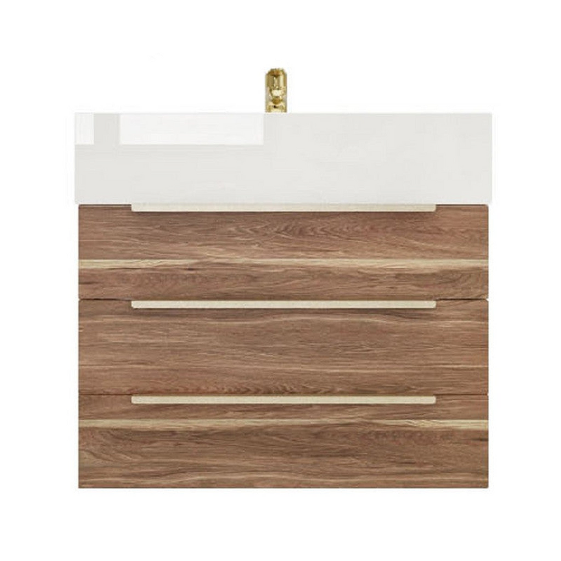 Elara 24&quot; White Oak Wall-Mounted Vanity With Single Reinforced White Acrylic Sink