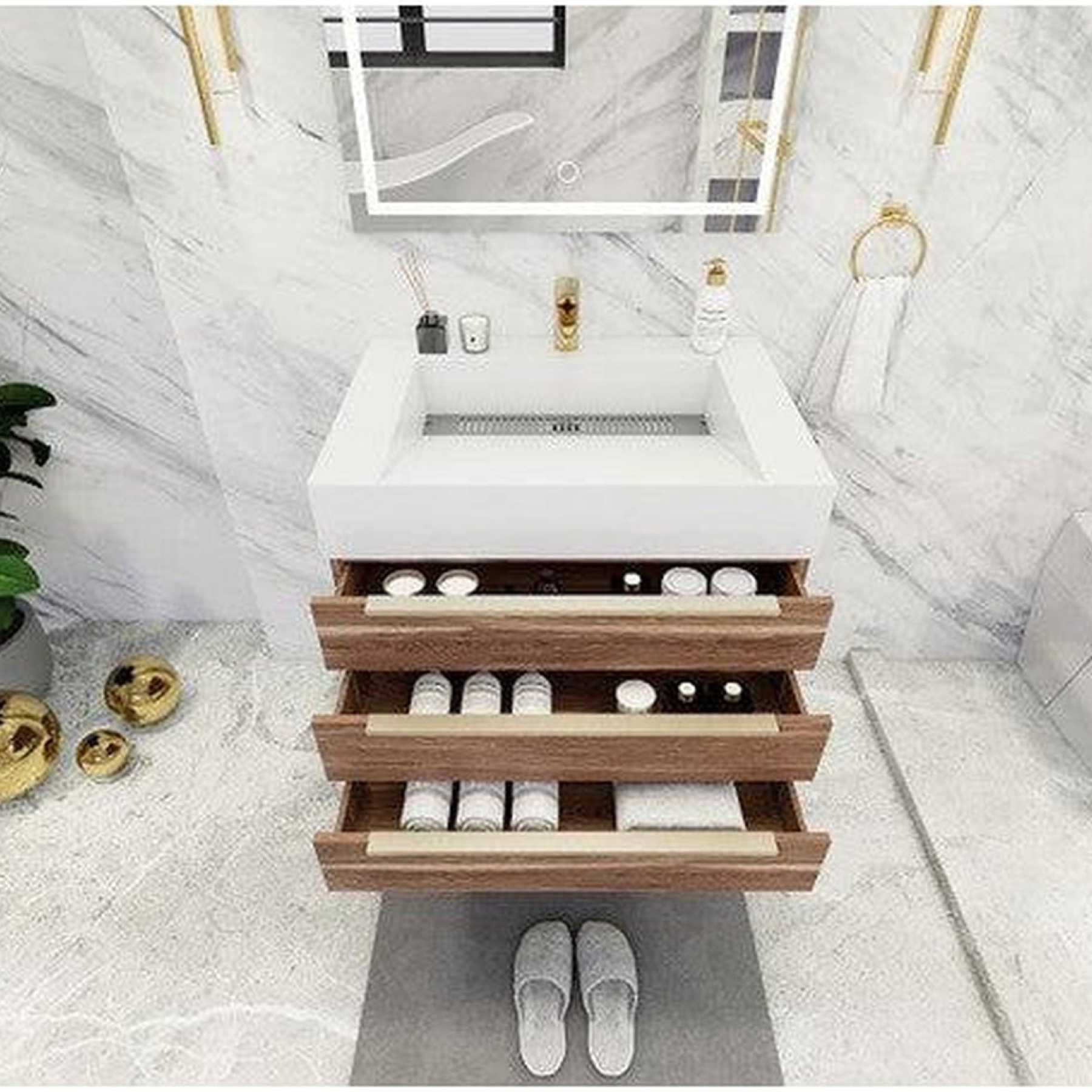 Elara 30&quot; White Oak Freestanding Vanity With Single Reinforced White Acrylic Sink