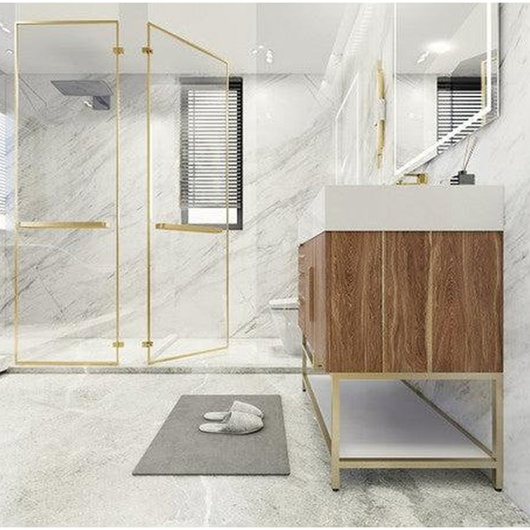 Elara 36&quot; White Oak Freestanding Vanity With Left Side Drawers and Single Reinforced White Acrylic Sink