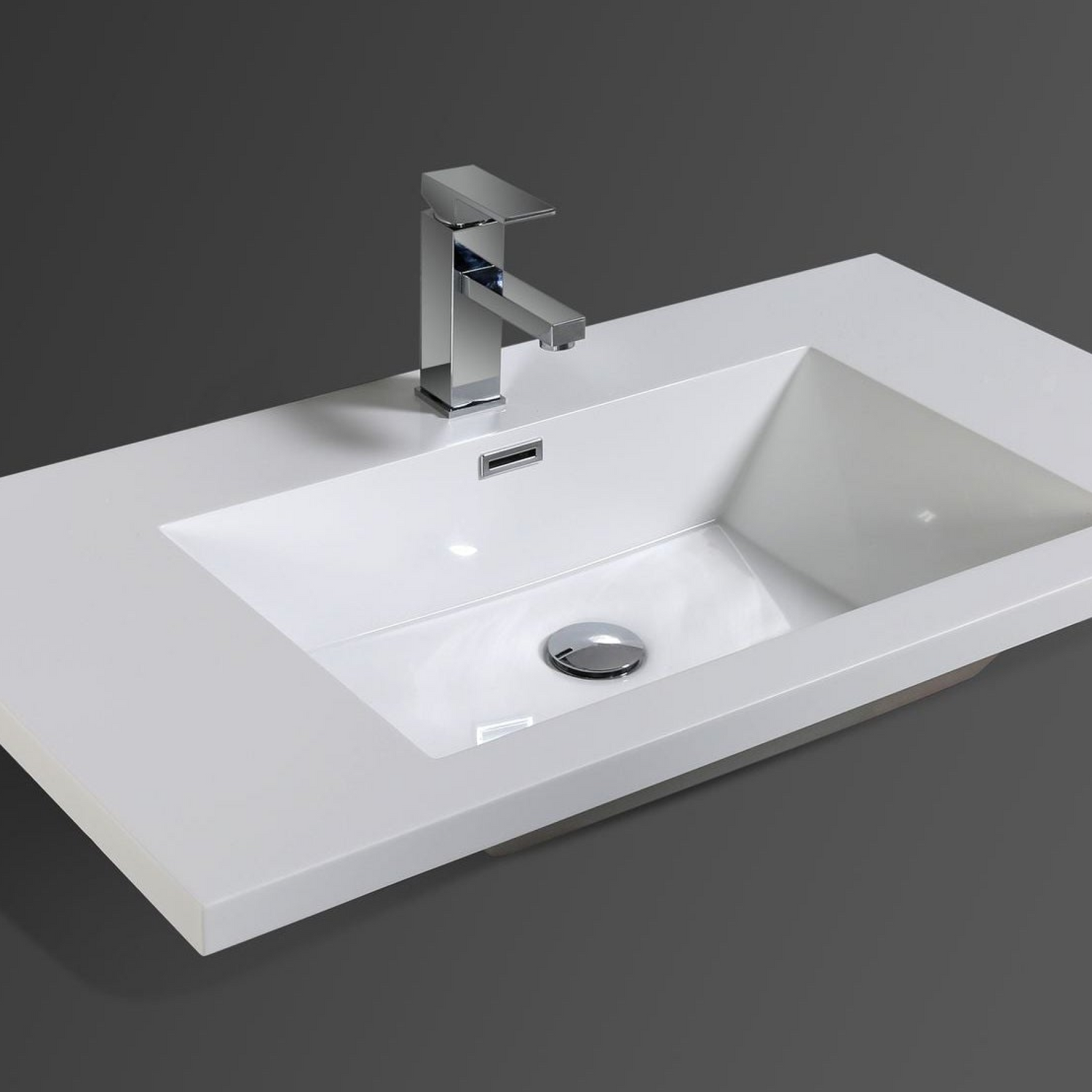 Amara 36&quot; High Gloss Night Blue Freestanding Vanity With Single Reinforced White Acrylic Sink