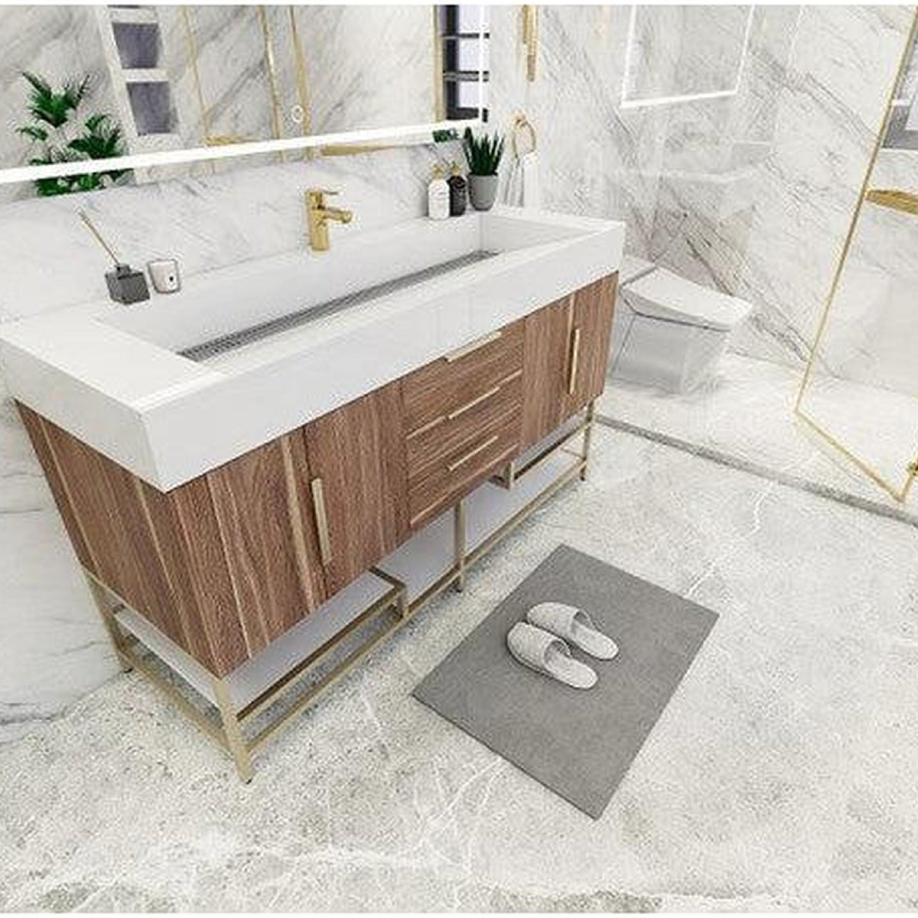 Elara 60&quot; White Oak Freestanding Vanity With Single Reinforced White Acrylic Sink