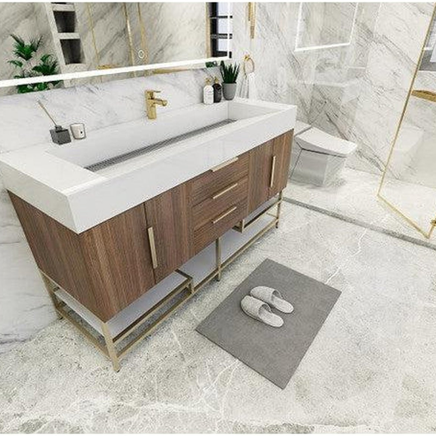 Elara 60&quot; Rosewood Freestanding Vanity With Single Reinforced White Acrylic Sink