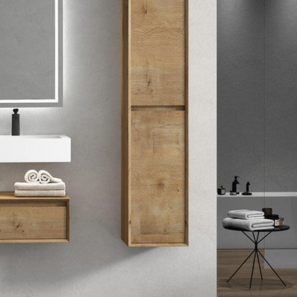 Aria 24&quot; White Oak Floating Vanity With Single Reinforced White Acrylic Sink