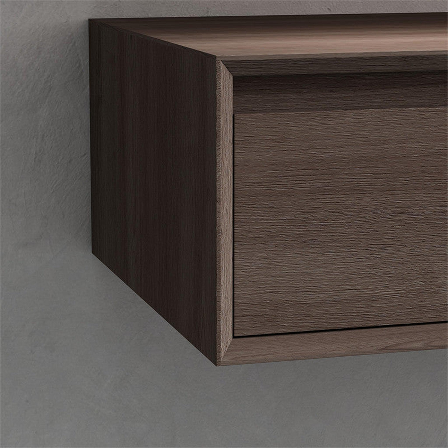 Aria 48&quot; Red Oak Floating Vanity With Single Reinforced White Acrylic Sink