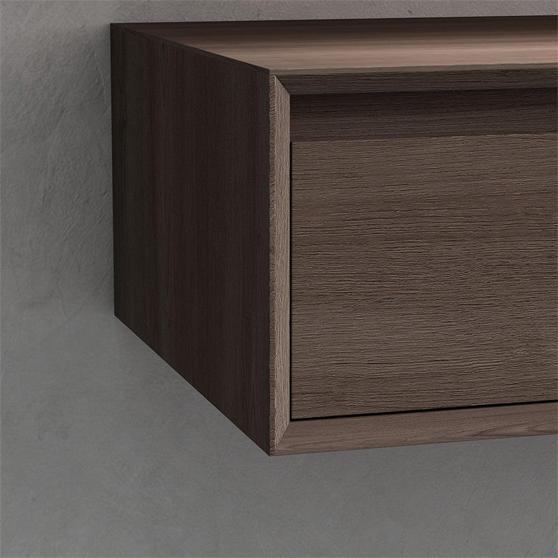 Aria 60&quot; Red Oak Floating Vanity With Single Faucet Hole and Reinforced White Acrylic Sink