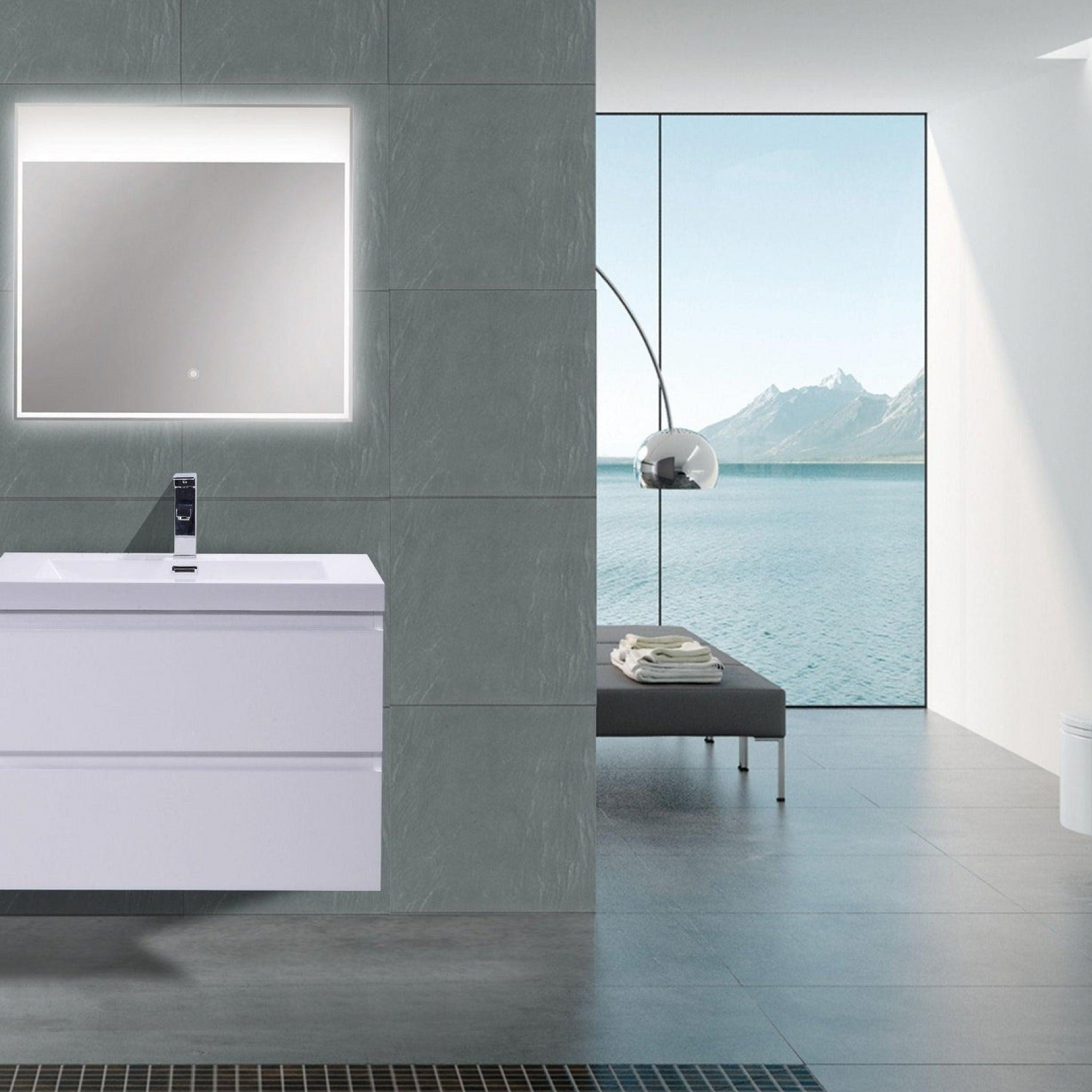 Boho Elegance 30&quot; High Gloss White Wall-Mounted Vanity With Single Reinforced White Acrylic Sink
