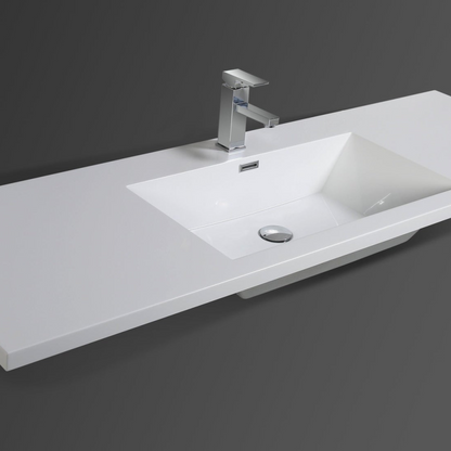 Amara 60&quot; High Gloss Night Blue Freestanding Vanity With Single Reinforced White Acrylic Sink