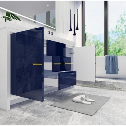 Amara 60&quot; High Gloss Night Blue Freestanding Vanity With Single Reinforced White Acrylic Sink