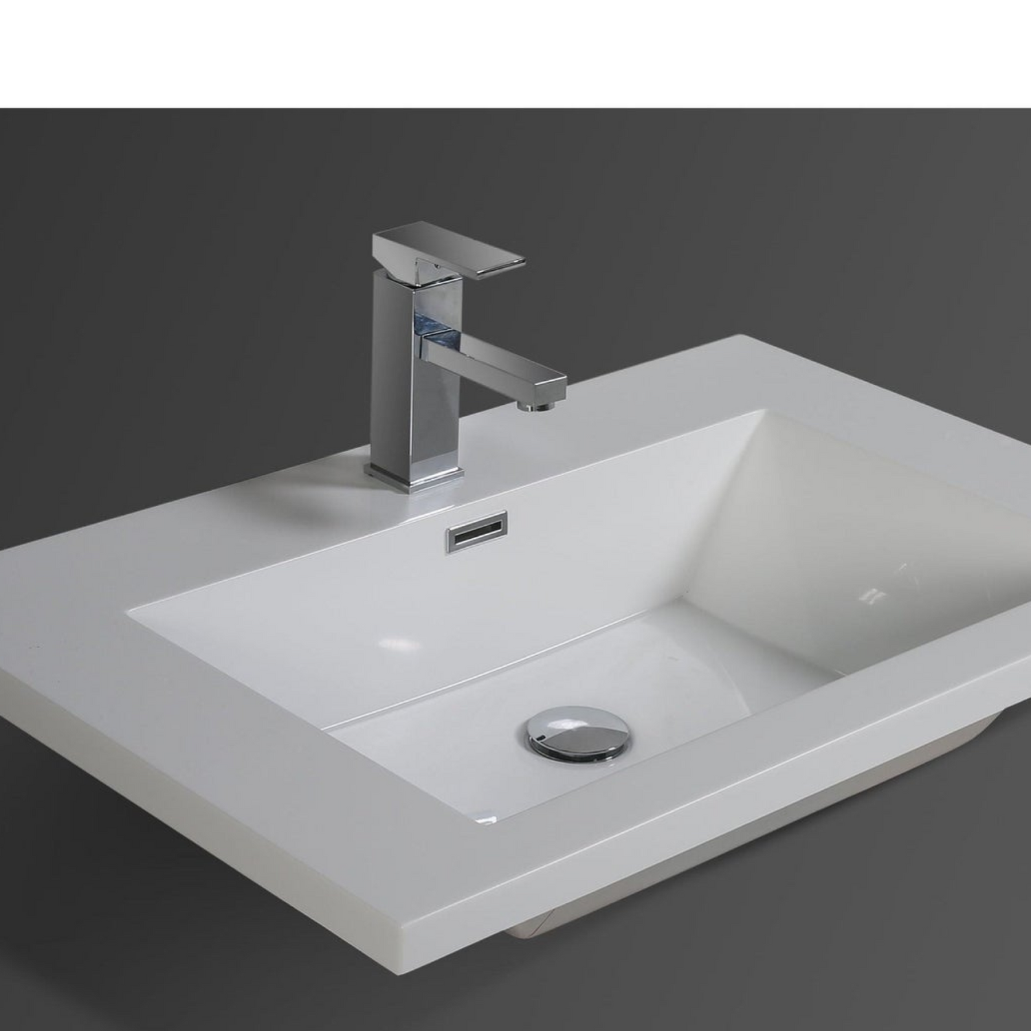 Boho Elegance 30&quot; High Gloss Ash Gray Wall-Mounted Vanity With Single Reinforced White Acrylic Sink