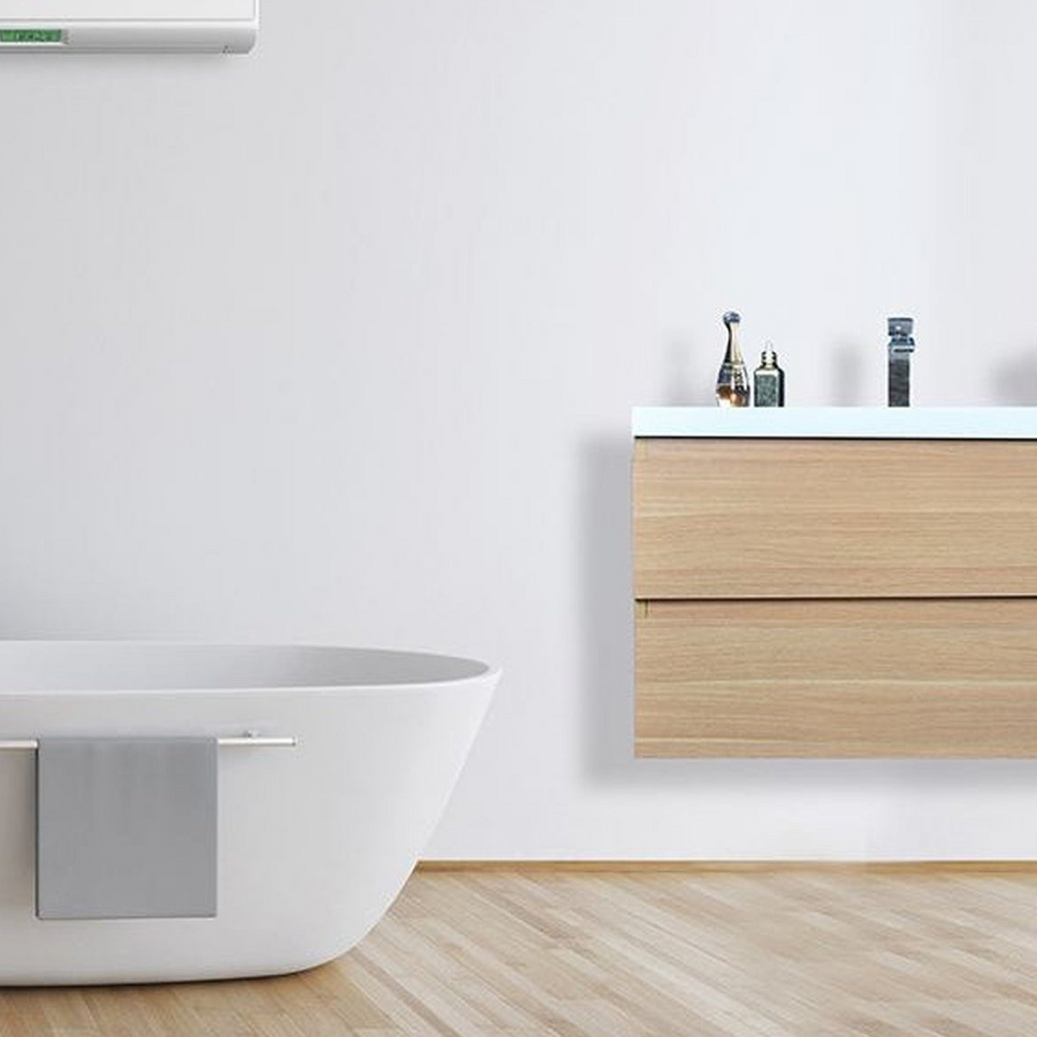 Boho Elegance 36&quot; White Oak Wall-Mounted Vanity With Single Reinforced White Acrylic Sink