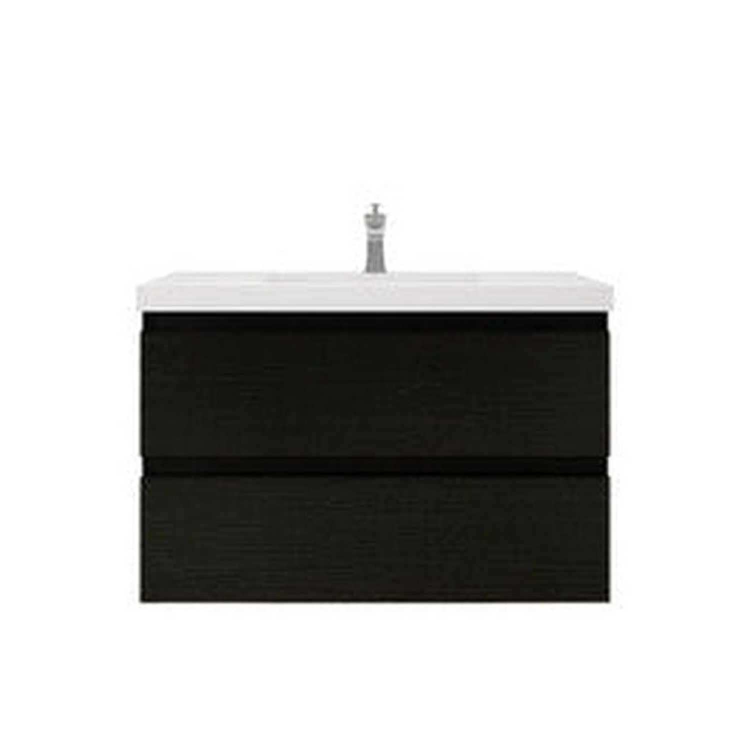 Boho Elegance 36&quot; Rich Black Wall-Mounted Vanity With Single Reinforced White Acrylic Sink