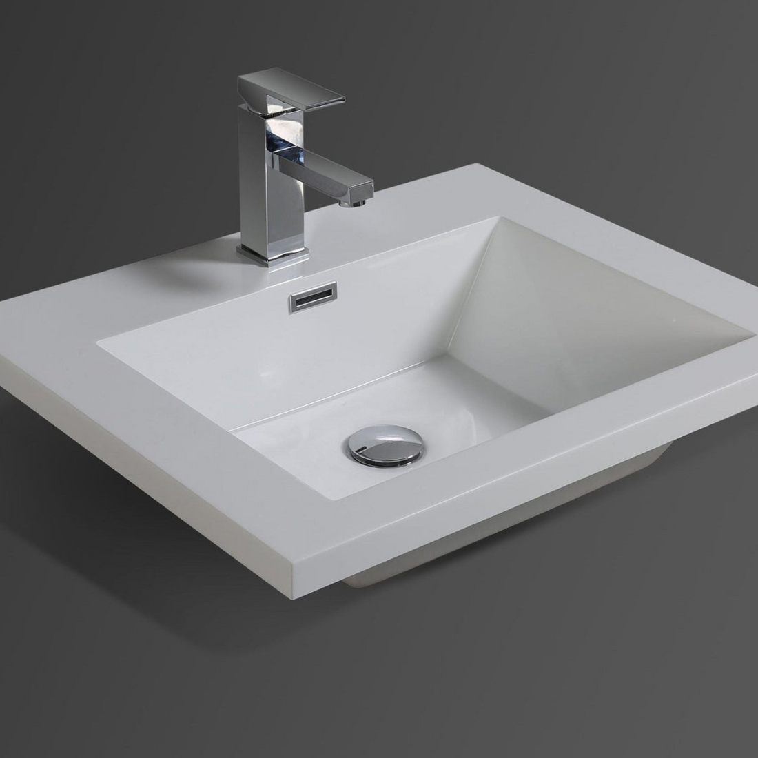 Boho Elegance 24&quot; New England Oak Wall-Mounted Vanity With Single Reinforced White Acrylic Sink