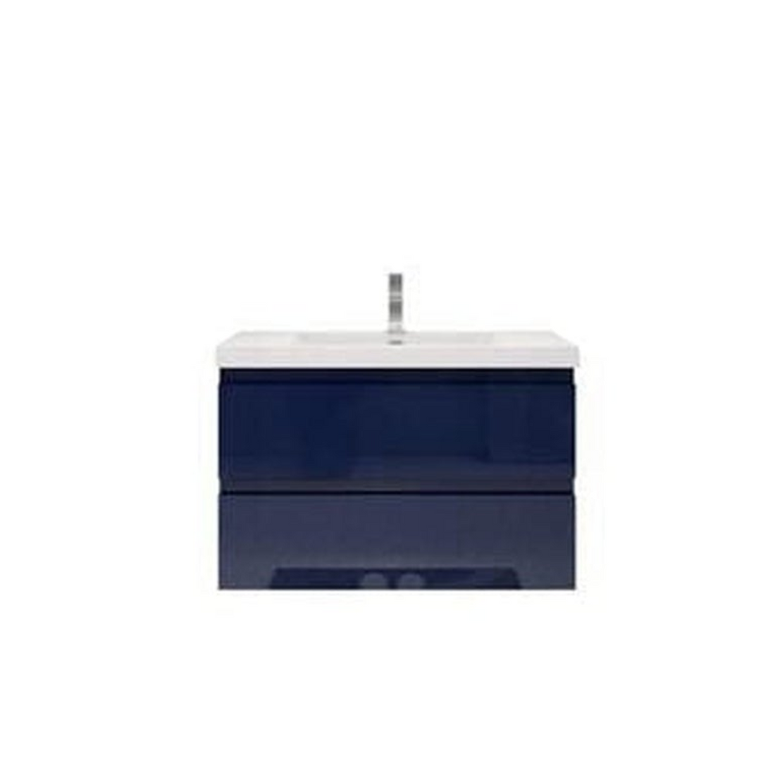 Boho Elegance 36&quot; High Gloss Night Blue Wall-Mounted Vanity With Single Reinforced White Acrylic Sink