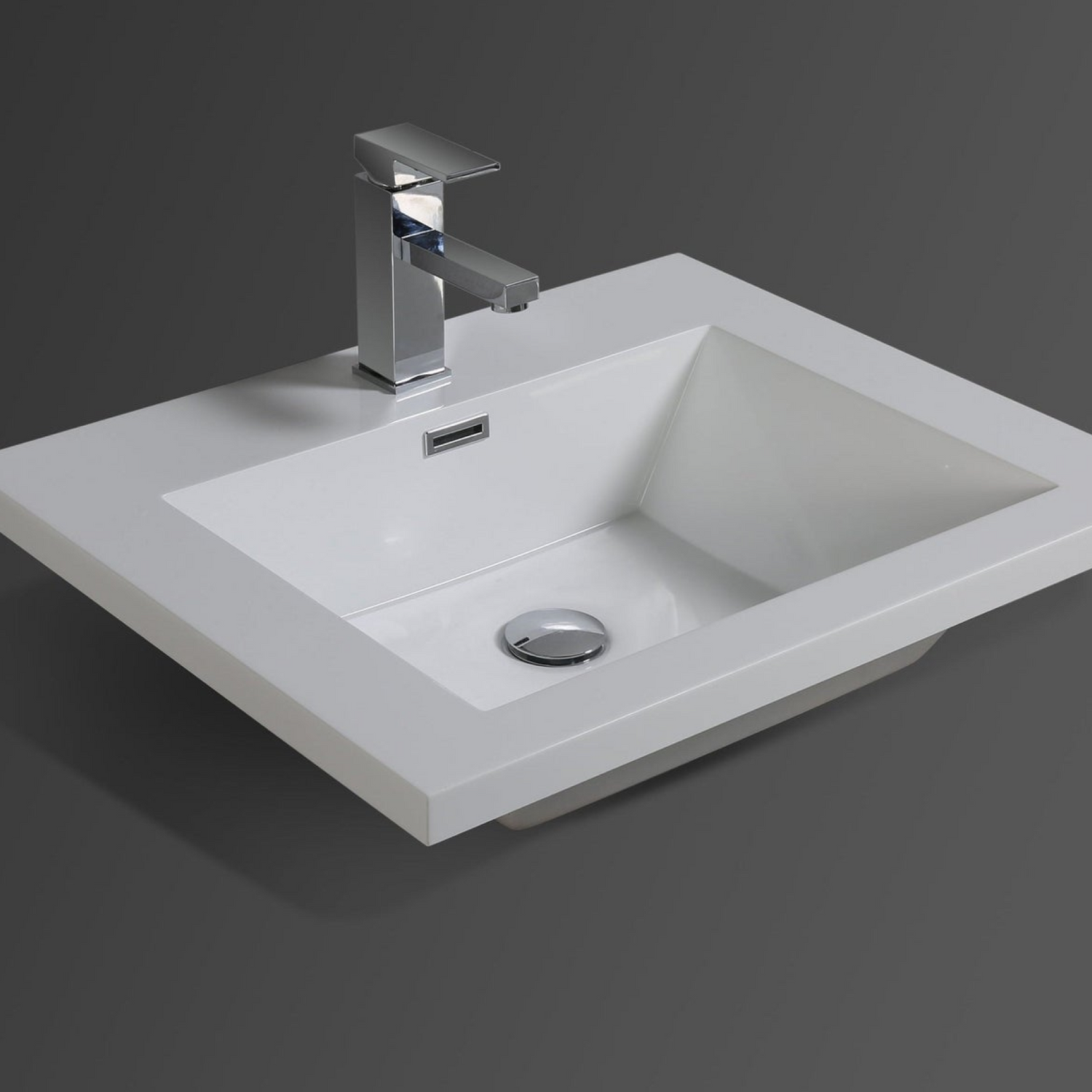 Amara 24&quot; High Gloss White Freestanding Vanity With Single Reinforced White Acrylic Sink