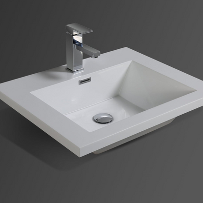 Amara 24&quot; High Gloss White Freestanding Vanity With Single Reinforced White Acrylic Sink