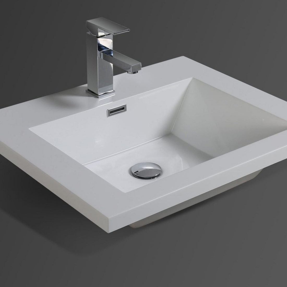 Boho Elegance 24&quot; White Oak Wall-Mounted Vanity With Single Reinforced White Acrylic Sink