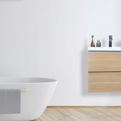 Boho Elegance 24&quot; White Oak Wall-Mounted Vanity With Single Reinforced White Acrylic Sink