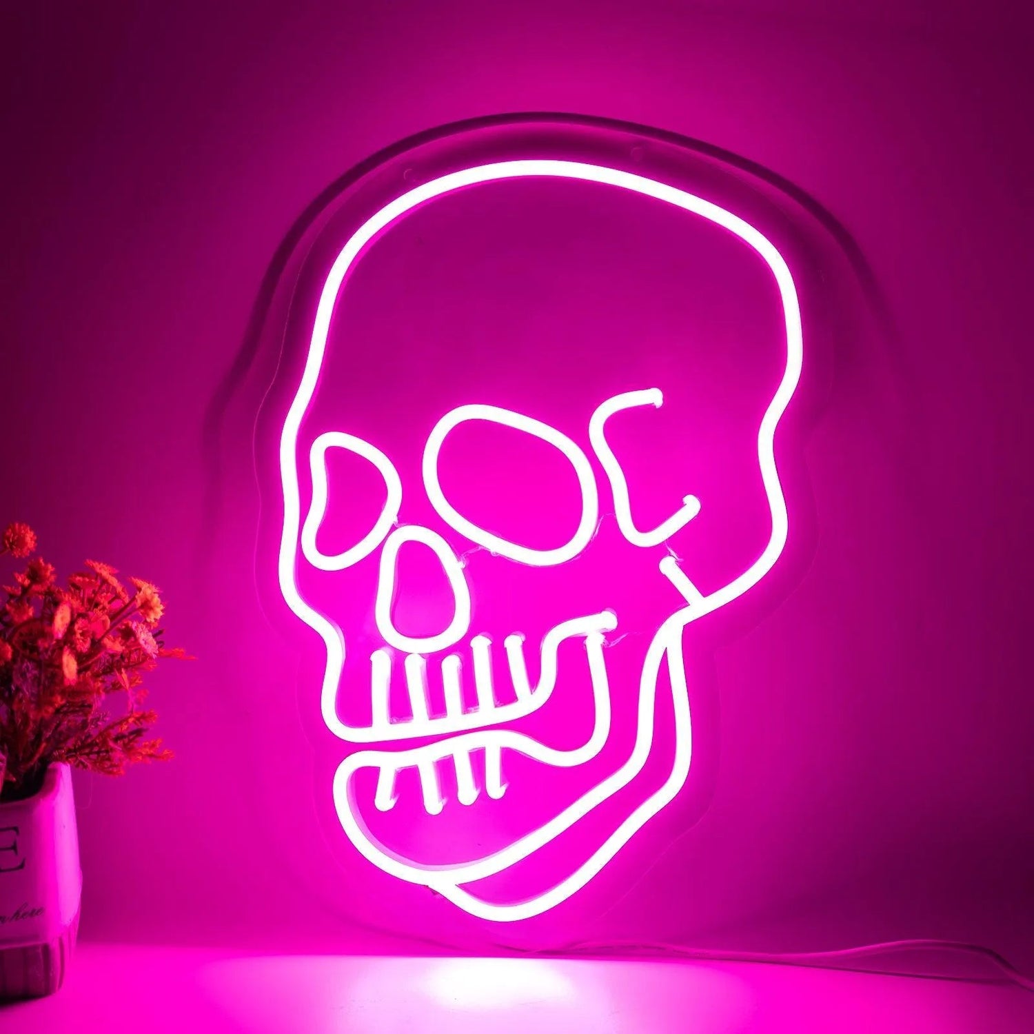Skull Neon Sign Halloween Sign 12.8 X 8.8 Inch