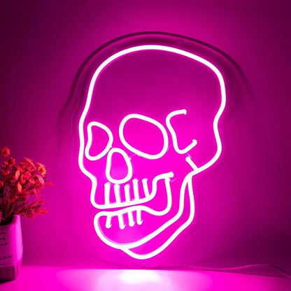 Skull Neon Sign Halloween Sign 12.8 X 8.8 Inch