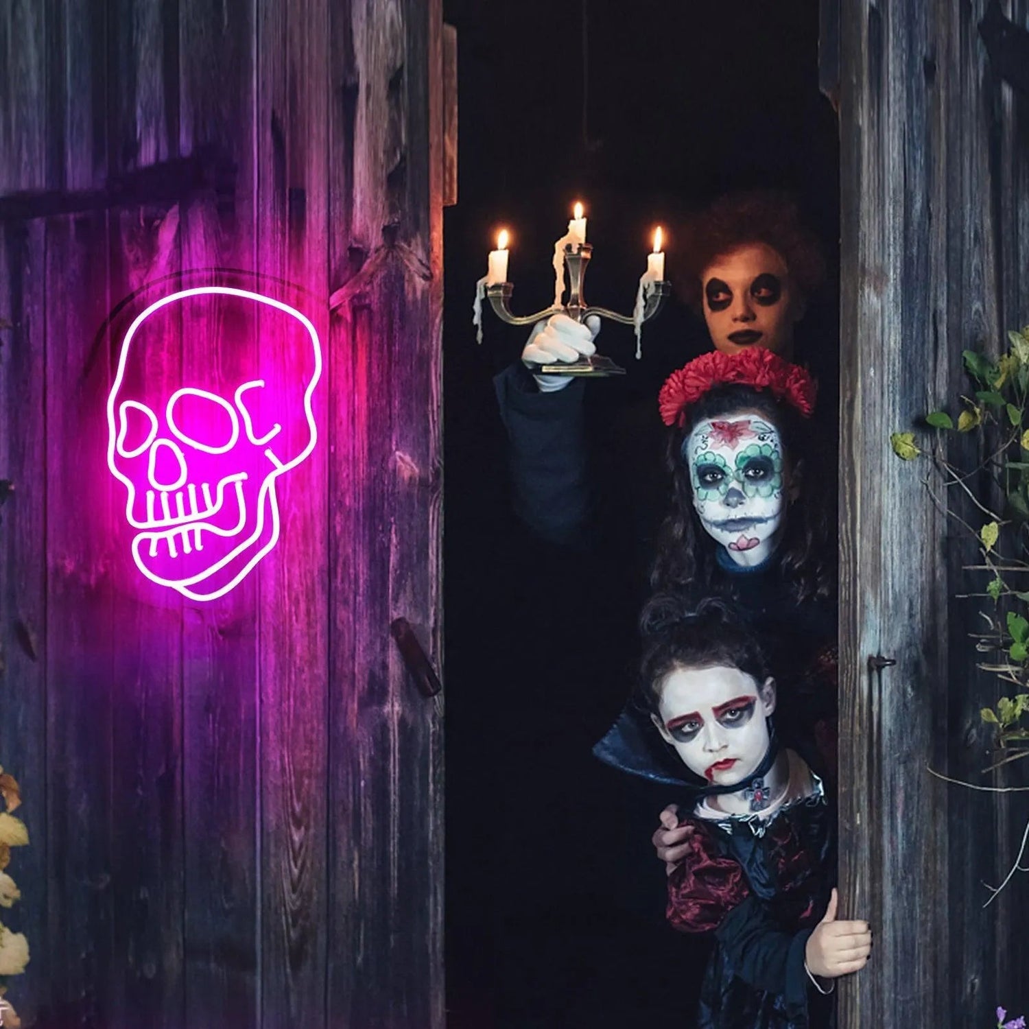Skull Neon Sign Halloween Sign 12.8 X 8.8 Inch