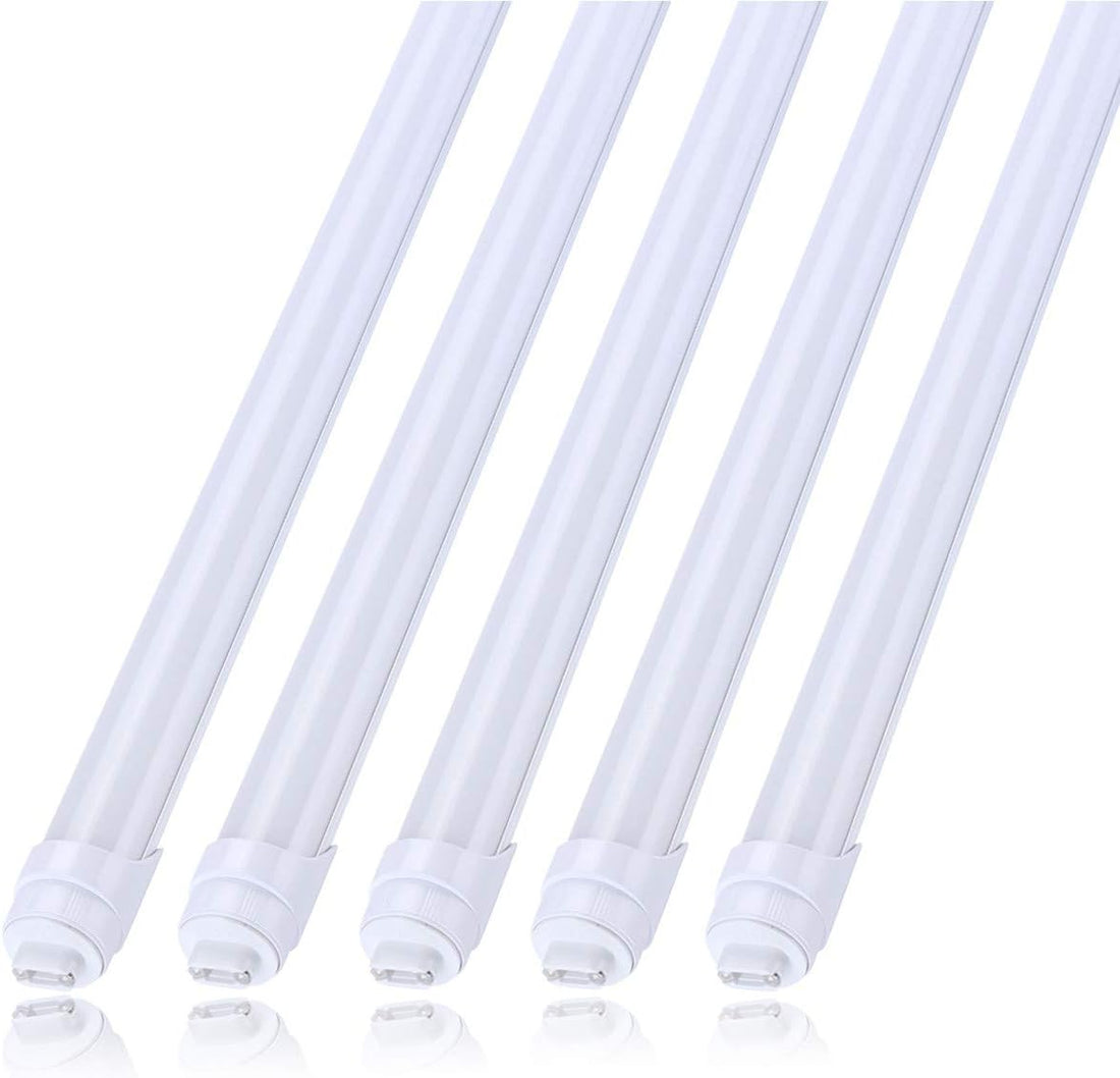 8ft LED Tube Light - 40W - 5000K - 5000 Lumens - AC100-277V - Frosted Cover - R17D - (25-Pack)