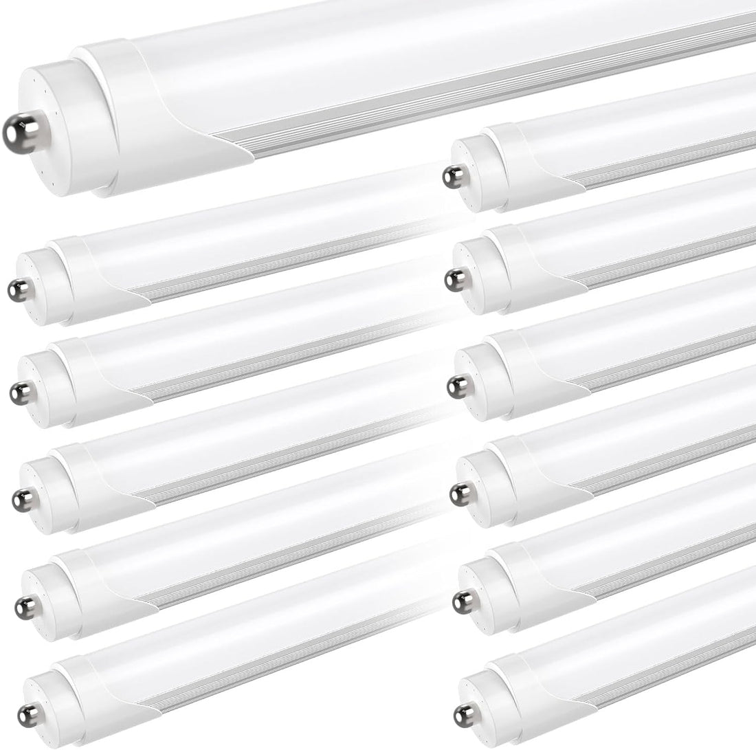 8ft LED Tube Light - 40W - 5000K - 5000 Lumens - AC100-277V - Frosted Cover - FA8 Single Pin - (25-Pack)
